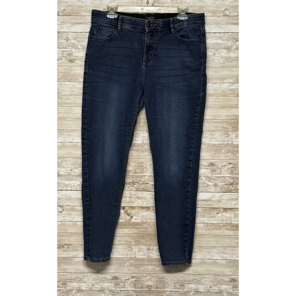 Curve Appeal Skinny Leg Jeans Stretch Denim Women 12/31 Button Zip 5 Pockets
